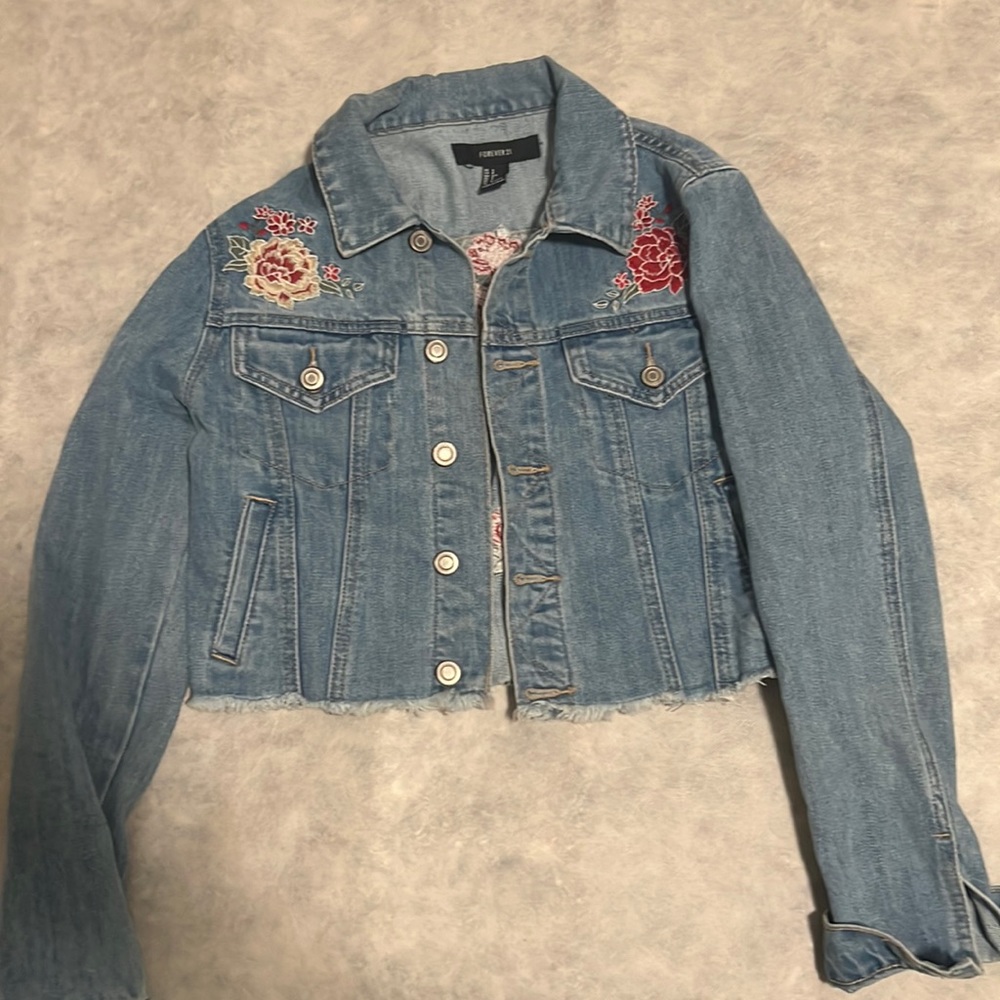 Floral jean jacket